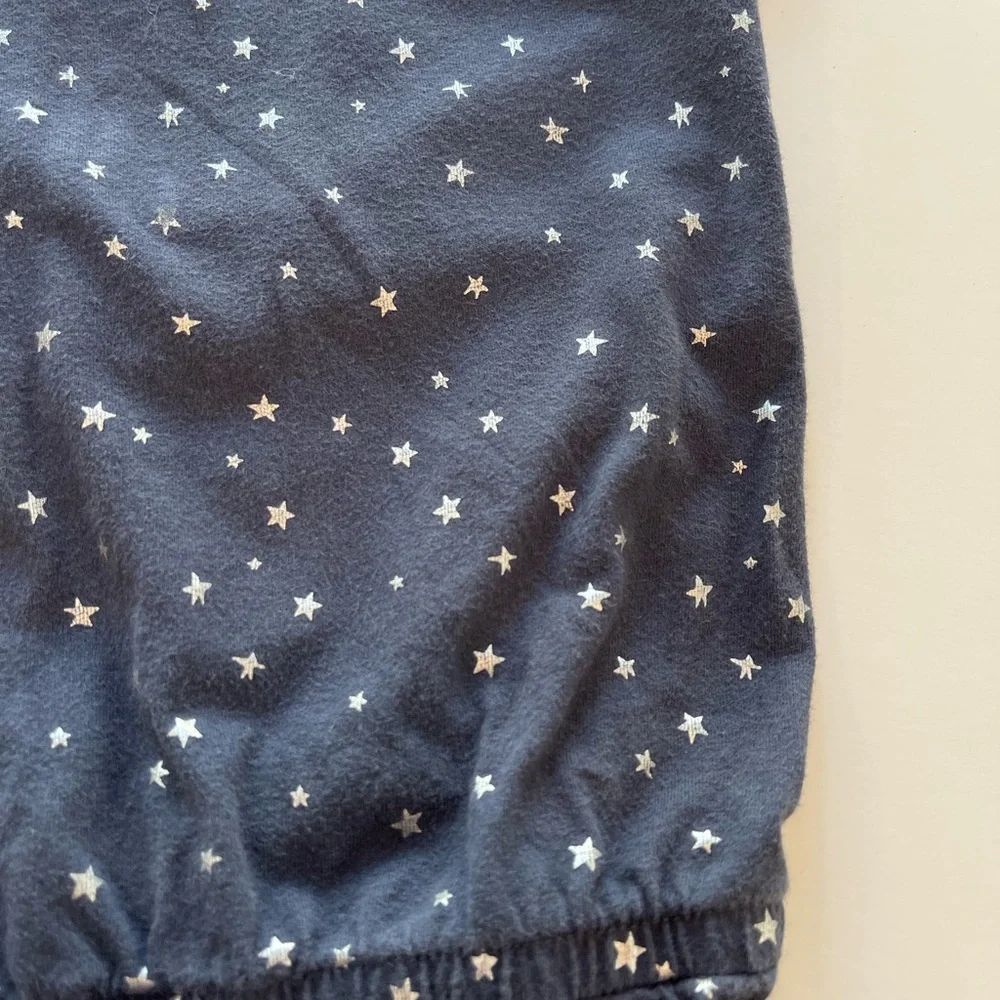 GAPKids Romper Short Sleeve Navy Blue Silver Stars Girls Size Medium (8)